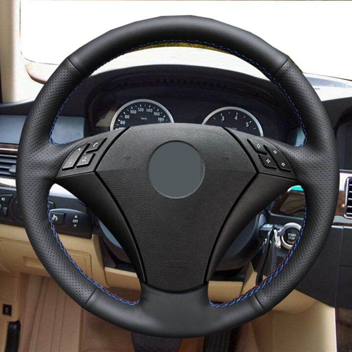 diy-black-pu-artificial-leather-wrap-hand-sewing-car-steering-wheel-cover-for-bmw-e60-sedan-530d-2003-2009-e61-touring-2004