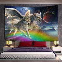 Wolf Warrior Tapestry Dreamcatcher Wall Hanging Psychedelic Galaxy Space Tapestry Boho Decor Animal Sheets Beach Yoga Mat