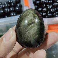 1Pcs 5Cm รูปไข่หิน Gold Sheen Obsidian Rock Gemstone