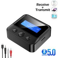 Bluetooth 5.0 Audio Receiver Transmitter 3.5mm AUX Jack RCA USB Dongle Stereo Wireless Adapter With Mic For Car PC Headphone