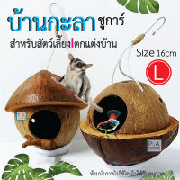 New!! บ้านกะลา สำหรับ นก หนู ซูการ์ กระรอก / ใบใหญ่ Size : L / งานสวย