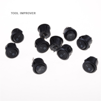 TOOL IMPROVER 10pcs 16mm เรือกลมขนาดเล็กสวิทช์โยก2 PIN ON-OFF ROCKER SWITCH