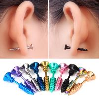 1PC Unisex Punk screws Earrings Anti-allergic titanium steel Piercing Nail Screw Stud Earrings Ear Piercings Jewelry Women amp; Men