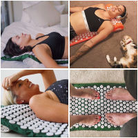 Acupressure mat yoga mats pillow with bag back pain relief acupuncture spike cushion massager relief stress