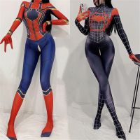 Cosplay Tights Printing Spider Girl Sexy Zentai Woman Jumpsuit zipper Costume Bodysuit Fancy Outfit Carnival Party Dress