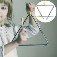 High Grade Musical Triangle 6in Steel Instrument Triangle พร้อมที่แขวนสีเหลืองสำหรับเด็ก
