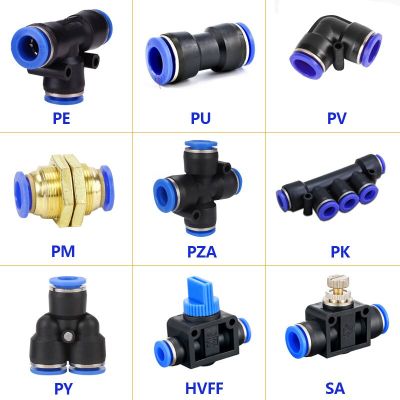 Pneumatic Fitting Pipe Connector Tube Air Quick Fittings Water Push In Hose Couping 4mm 6mm 8mm 10mm 12mm 14mm PU PY Connectors Pipe Fittings Accessor