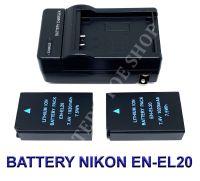 (Saving Set 2+1) EN-EL20  ENEL20 แบตเตอรี่และแท่นชาร์จสำหรับกล้องนิคอน Battery and Charger For Nikon 1 AW1,Nikon 1 J1,Nikon 1 J2,Nikon 1 J3,Nikon 1 S1,Nikon COOLPIX A,Blackmagic,P1000,MH-27 BY TERB TOE SHOP