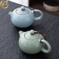 ชุด Xiu1Tea Crackle Glaze Ge เตาเผา Longquan Celadon เซรามิคกาน้ำชาจีน Creative Porcelain Yixing ดินโบราณหม้อชากาต้มน้ำ200Mc12-58