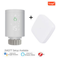 Tuya ZigBee สมาร์ทหม้อน้ำตัวกระตุ้นโปรแกรมอุณหภูมิหม้อน้ำวาล์วควบคุมอุณหภูมิการควบคุมเสียงกับ Alexa