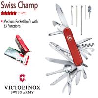 SwissChamp มีดพับ 33 Functions รุ่นที่ขายดีที่สุดรุ่นหนึ่งของVICTORINOX ของแท้ สีแดง รหัส1.6795 ผลิตสวิส มีดสวิสรุ่นใหญ่ ที่เป็นที่รู้จักทั่วโลก