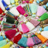 [NEW EXPRESS]❐♣▦ (100 pieces/pack ) Samll Tassel Vintage Leather Fringe for Purl Macrame DIY Keychain Cellphone Straps Pendant gold hat