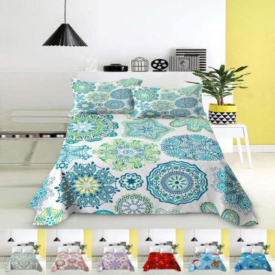 Christmas Snowflake Flat Sheet Brushed Microfiber Постельное белье Mandala Bedspreads Breathable Bedding Sheets Flat Bed Sheet