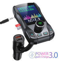 JINSERTA รถเครื่องเล่น MP3ไร้สาย FM Transmitter Modulator แฮนด์ฟรีจอแสดงผล LED อัตโนมัติ MP3 TF Card Dual Port USB AUX