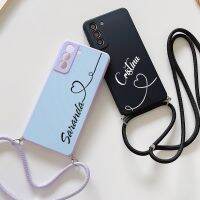 Nana Ko Electrony】เคสโทรศัพท์ชื่อเริ่มต้นที่กำหนดเองสำหรับ Huawei P30 P20 P40สร้อยคอเส้นเล็ก Pro เคสแบบเนื้อด้านเชือกเส้นเล็ก