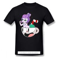 Cool Tshirt Men Clothes Cuphead Animated Characters Mugman Game 100% Cotton Crew Neck Casual T-Shirt