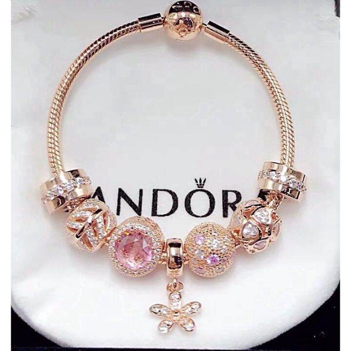 ของขวัญของแท้pandora-pandora-braceletจี้เดซี่สร้อยข้อมือชุดกล่องของขวัญ