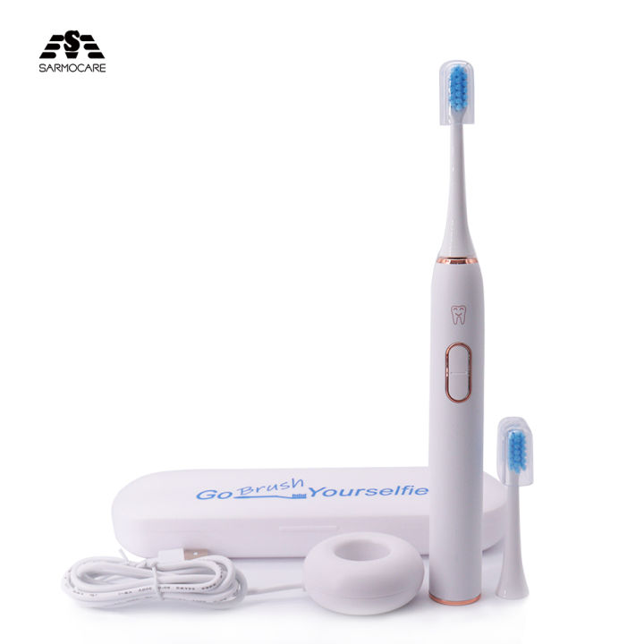 Sarmocare Sonic Electric Toothbrush S820 Adult Timer Brush Ultrasonic IPX7 USB Rechargeable Tooth Brushes with Replacement Heads