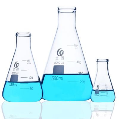 50ml to 1000ml Erlenmeyer Borosilicate Glass Flask Wide Neck Flask Conical Triangular Flask Laboratory Chemical Equipment