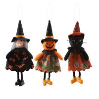 Halloween Horror Decor Scary Flying Decor Lightweight Reusable Halloween Ornaments Horror Funny Unique Witch Black Cat Pumpkin Dolls Halloween Pendant for Indoor Outdoor steadfast