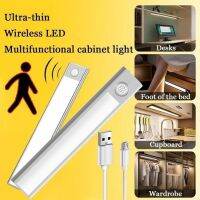 ✳ Night Light Ultra Thin Motion Sensor USB LED Wireless Under Cabinet Light For Kitchen Cabinet Bedroom Wardrobe Indoor Lighting