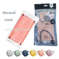 Morandi 6MM mask หูเชือก หนา4ชั้น แมสเนื้อหนานุ่ม สีพาสเทล ซีนแยกทุกชิ้น  จำนวน10 ชิ้น/ซอง หนา 4 ชั้น พร้อมส่ง