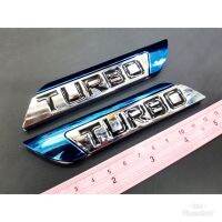 โลโก้เหล็ก turbo คู่  สีฟ้า