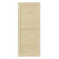 ประตูไม้สน บานทึบทำร่อง PW-SK01-2 80x200ซม. GREAT WOOD