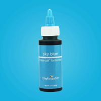 สีเจล สีฟ้าขวด 65กรัม / Chefmaster Color SKY BLUE Liqua-Gel 2.3oz/ (5016)