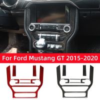 For Ford Mustang GT 2015-2020 Carbon Fiber Interior Car GPS Navigation Trim Frame Multi-Media Console Decoration Sticker Decal