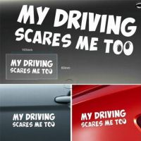 【cw】 Cartoon Words Car Stickers Driving Scares Too Warning Reflective Decals Styling Decoration Accessories !