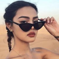 2023 Vintage Triangle Cat Eye Women Sunglasses Personality PC Frame Resin Lens Travel Eyewear Girls Cute Small Frame Goggles Cycling Sunglasses