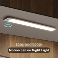 ไฟกลางคืน Motion Sensor แสงไร้สาย USB ภายใต้คณะรัฐมนตรีแสงสำหรับคณะรัฐมนตรีห้องนอนตู้เสื้อผ้าแสงในร่ม3สีในหนึ่งโคมไฟ