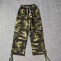 Foufurieux Loose Camo Cargo Trousers Casual Military Army Spring Autumn Combat Camouflage Sports Spandex Wide Leg Pants Harajuku