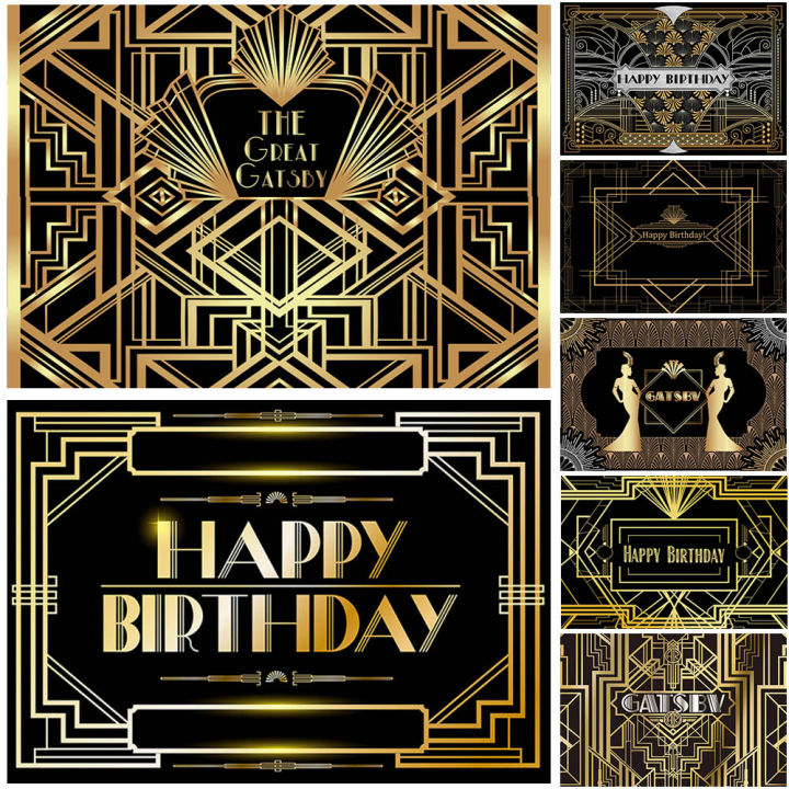 MOCSICKA The Great Gatsby Photography Backdrops Golden Building Gatsby  Birthday Party Banner Decoration Photography Background