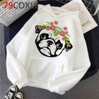 Pug Dog French Bullog Pugs Hoodies ผู้หญิง Harajuku Streetwear เสื้อสเวตเตอร์สตรีทไซส์ใหญ่