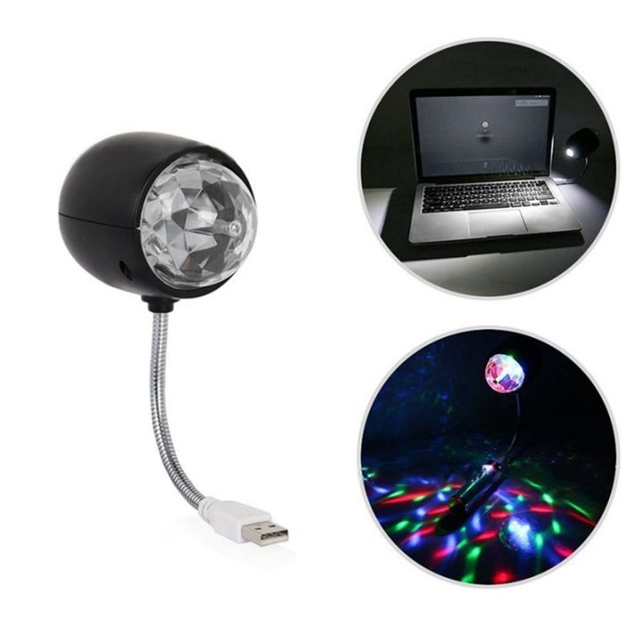 2x-usb-ดิสโก้บอลโคมไฟหมุน-rgb-สี-led-เวทีแสงพรรคหลอดไฟที่มี3วัตต์หนังสือแสง-usb-ขับเคลื่อน-สีดำ