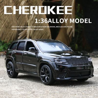 1:36 Jeeps Grand Cherokee Trackhawk SUV Toy Car Alloy Pull Back Mini Car Model Collection Toy Childrens Gift