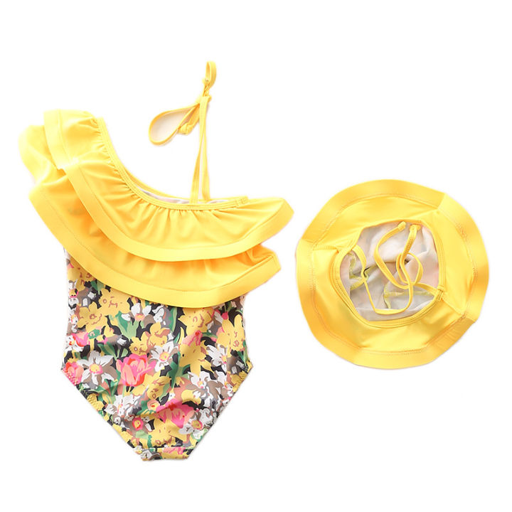 1-7y-baby-girls-swimming-suit-ruffle-style-children-swimwear-swimming-suit-for-kid-girls-beach-wear-with-cap-sw442