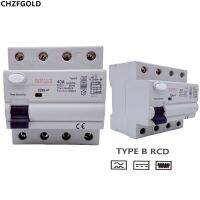 CHZFGOLD GYZ9 TYPE B RCD RCCB รางดิน,เบรกเกอร์กระแสไฟฟ้ารั่ว DC 2ขั้ว40A 63A 100Ma 300Ma กระแสไฟฟ้าที่ไหลออกได้ (6Ma)