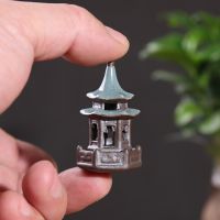 [COD] Chinese style ceramic tower decoration plant bonsai rockery water-absorbing stone garden fish tank landscaping micro-landscape