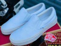 รองเท้าVANS SLIP ON WHITE SNEAKERS SIZE.36-44 รองเท้าผ้าใบแวนส์ รองเท้าลำลอง รองเท้าผ้าใบขาว รองเท้าสวมแบบ รองเท้าใส่ทำงาน (สินค้าพร้อมส่ง)