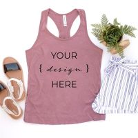 Custom Music Party Vintage Royal Tank Top Mock Up Next Level 6733 Racerback Tank Top Summer Flat Lay Tanks Image For SVG Design