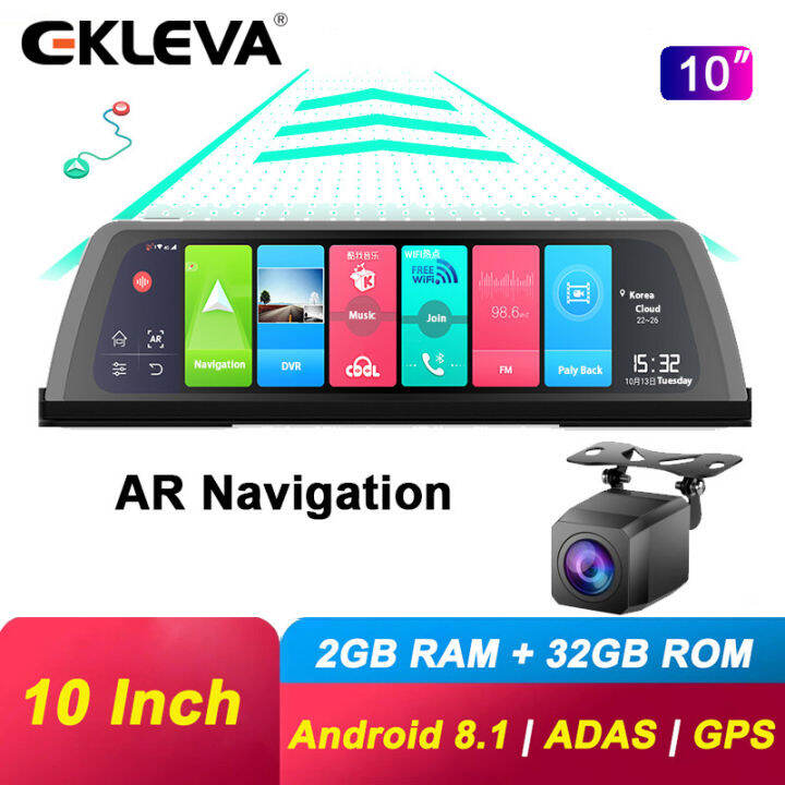 EKLEVA Newest 4G Car DVR Center Console 10 Inch Android 8.1 Rearview