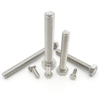 M5 M6 M8 M10 M12 M14 M16 A2-70 304 Stainless Steel DIN933 External Hex Screw Outer Hexagon Head Bolt Lengthen Thread 30-250mm Fasteners