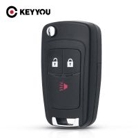 KEYYOU 2 + 1ปุ่มปลอกรีโมกุญแจแบบพลิกอัจฉริยะ Fob สำหรับ Chevrolet ประกายฝาครอบเคสสำหรับเปลี่ยน