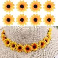 100 Pcs Artificial Sunflower Little Daisy Gerbera Flower Heads for Wedding Party Decor (Yellow&amp;Coffee)