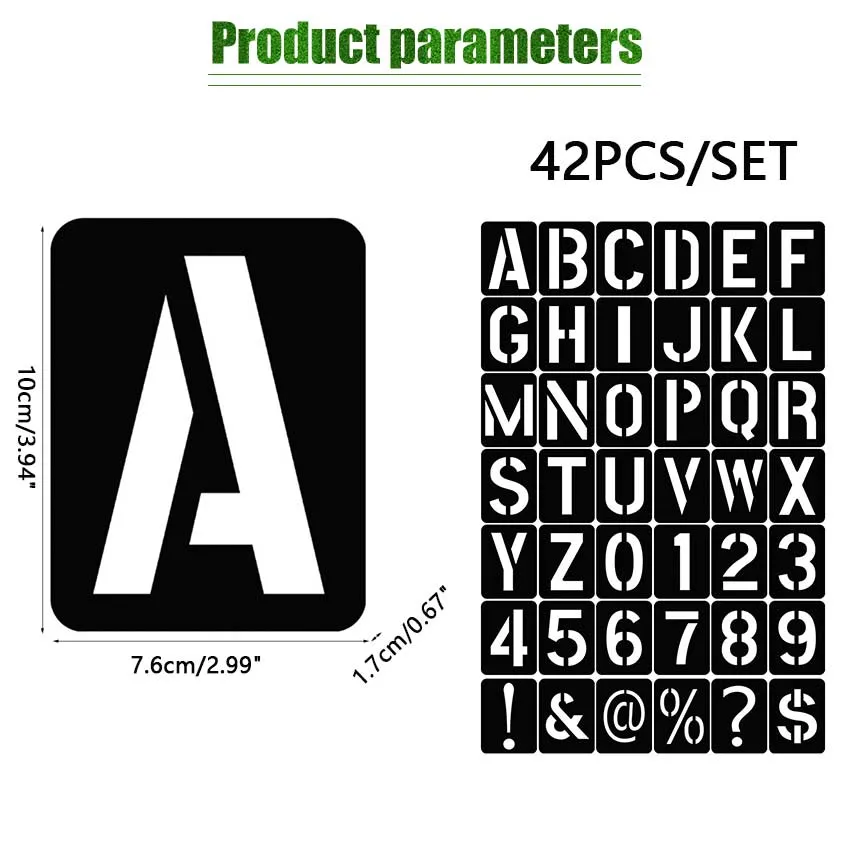 1 Inch Letter Stencils Symbol Numbers Craft Stencils, 42 Pcs Reusable  Alphabet Templates Interlocking Stencil Kit for Painting on Wood, Wall,  Fabric