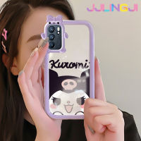 Jlingji เคสสำหรับ OPPO Reno 6 5G Reno 6 Pro 5G Reno 6Z 5G เคสนิ่มรูปโบว์มอนสเตอร์ตัวน้อย Kuromi เคสนิ่มกันกระแทกทนต่อการเสียดสีเคสโทรศัพท์โปร่งใส TPU ซิลิกาเจลฝาครอบป้องกันเลนส์กล้องถ่ายรูป