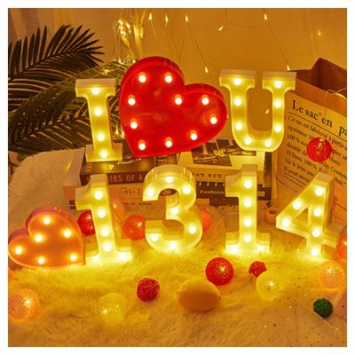 16cm 22cm Battery Operated Letter Digital Number Light DIY Romantic Birthday Party Christmas Valentine Wedding Event Decor